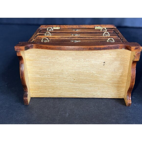 Vtg 4 Pc House of Miniatures Doll Furniture Dated Desk Dresser Bookshelf Clock - Picture 16 of 16